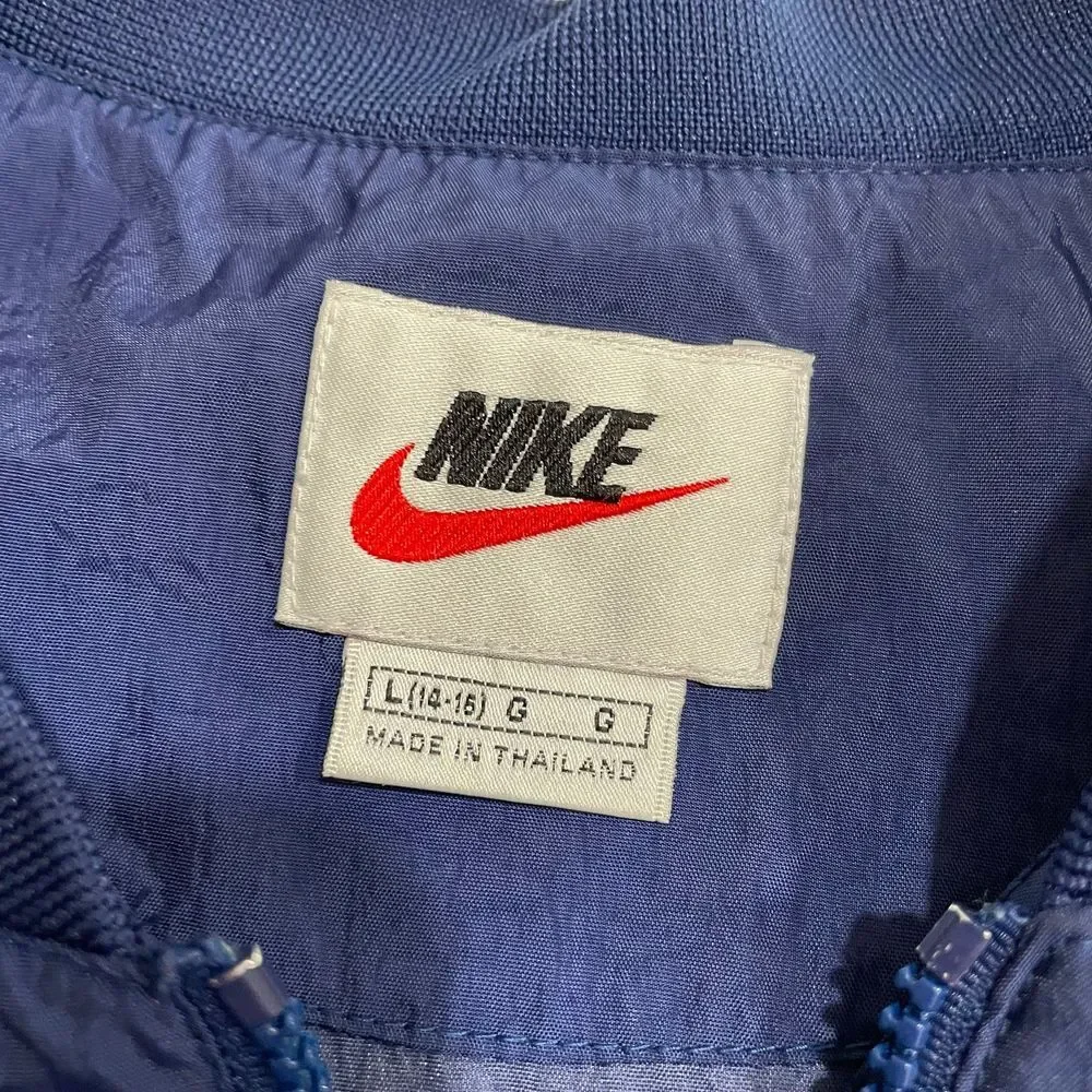 Vintage 90's Nike orange‎ navy Pullover Windbreaker Youth XL